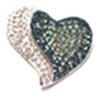 [M3053 Shining Crystals,] M3053, Pendant Silver 925,  Crystal&Jet Hematite