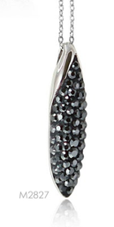[M2827 Shining Crystals,] M2827, Pendant Silver. 925,  Jet Hematite Crystal